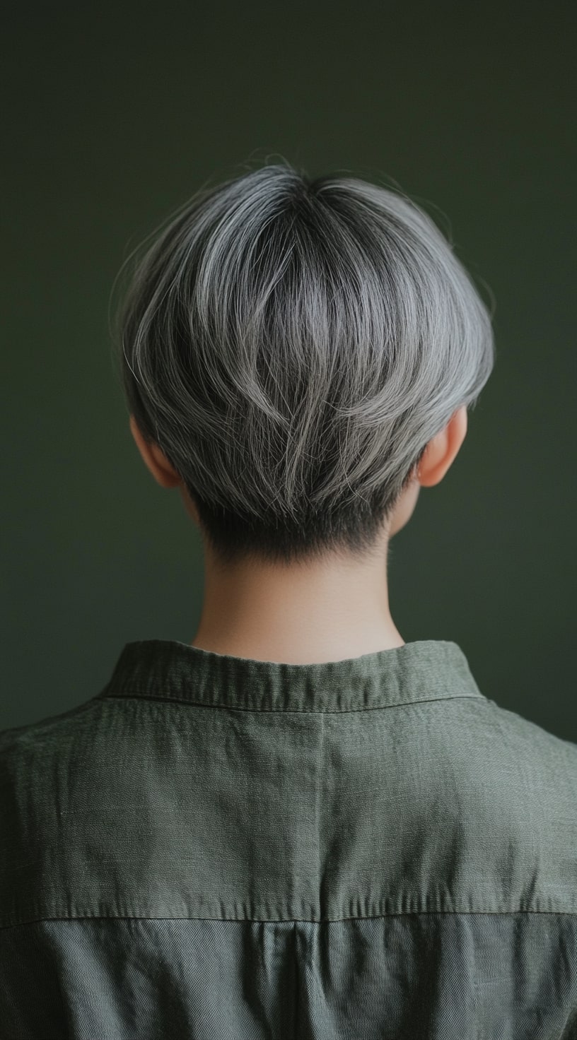 10. Short Pixie with Silver Layers