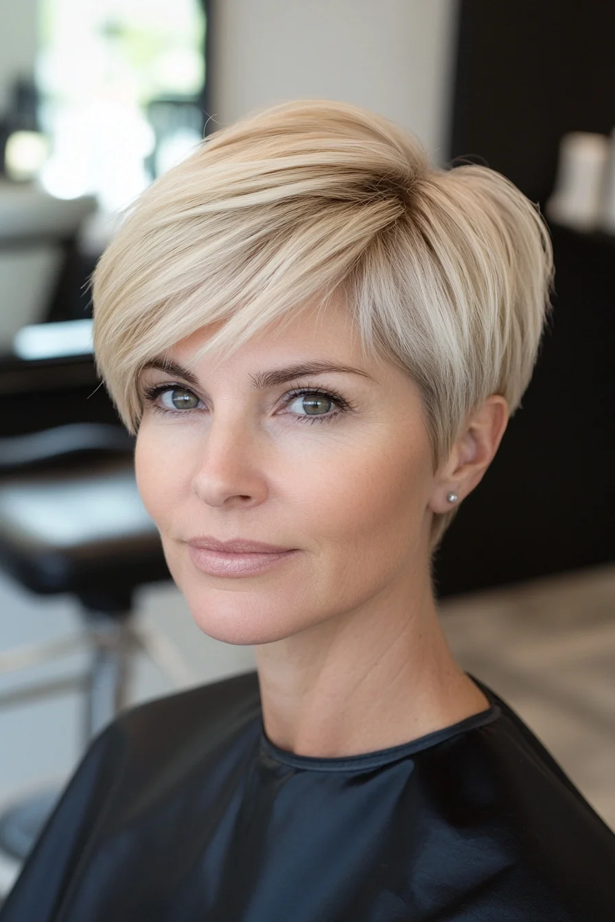 15. Sleek Side-Swept Pixie