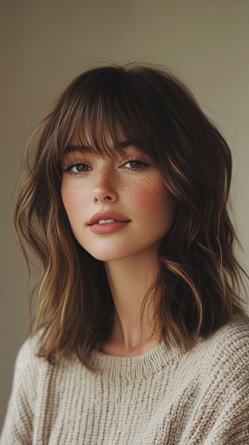 3. Textured Lob with Tousled Waves