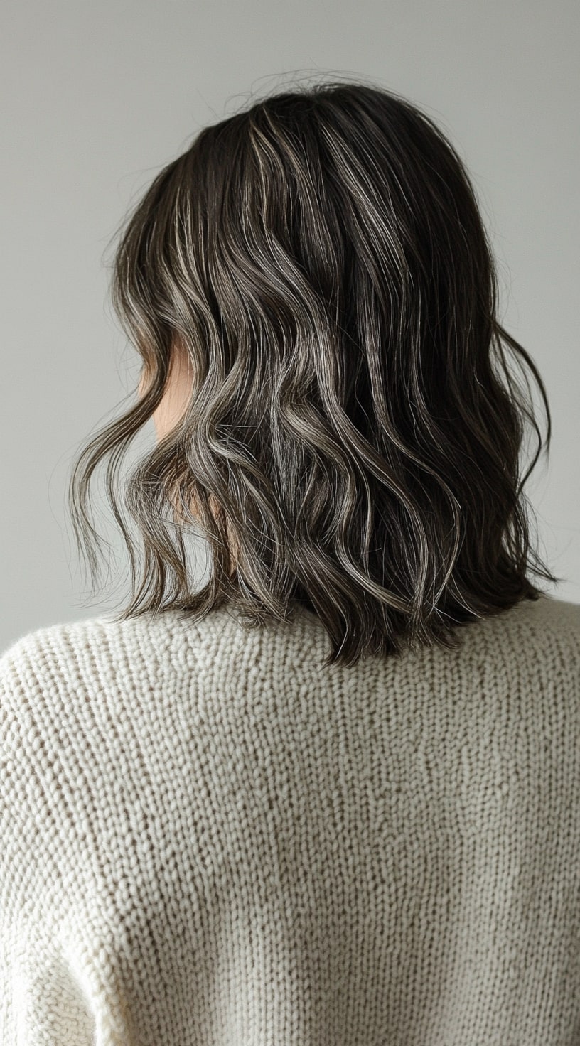 4. Soft Waves with Silver Highlights