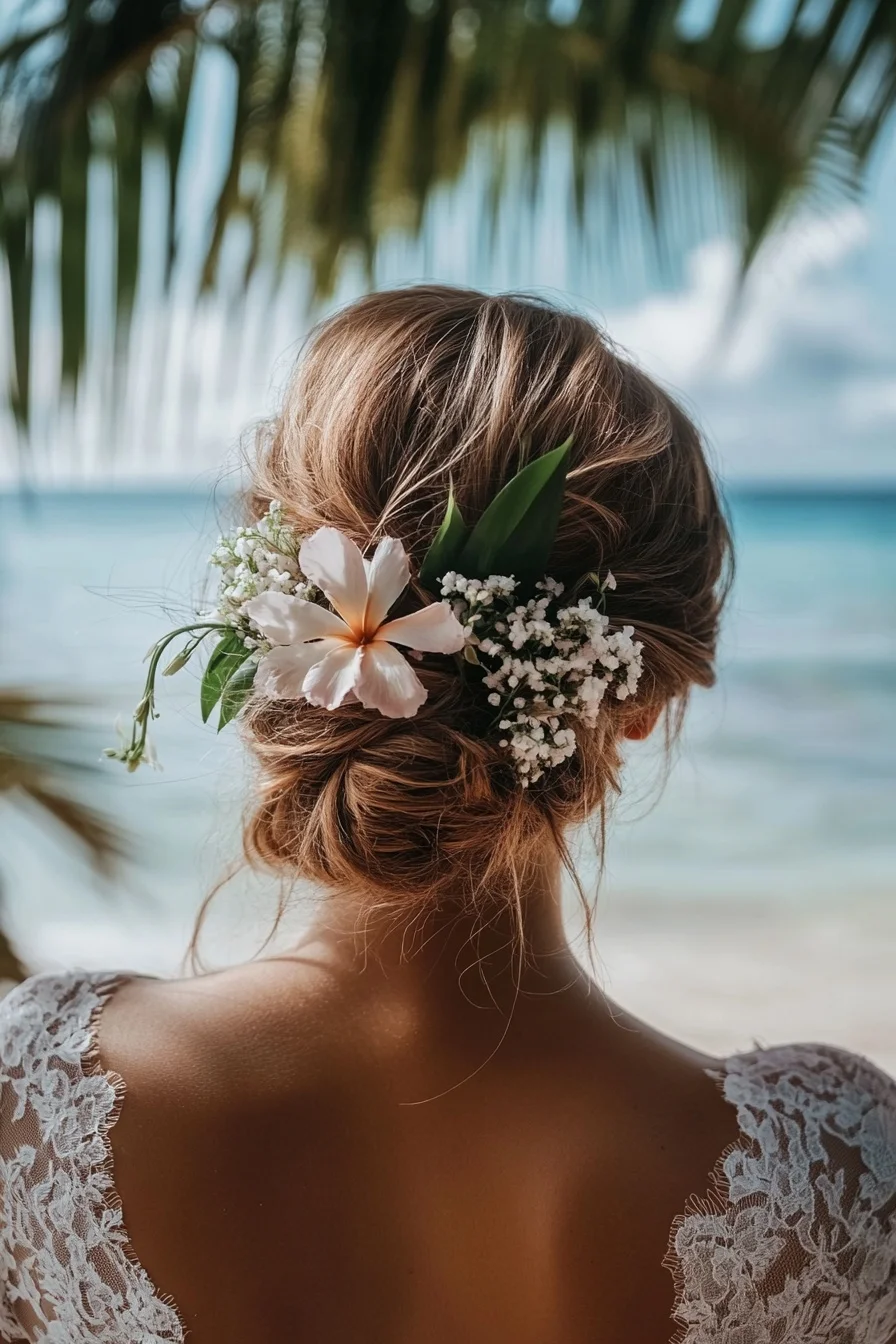 6. Tropical Floral Bridal Updo