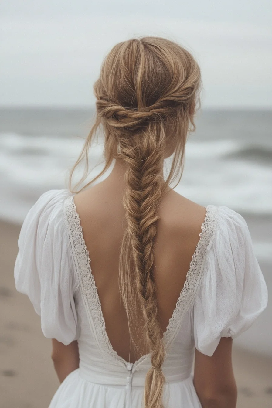 7. Bohemian Fishtail Braid by the Sea