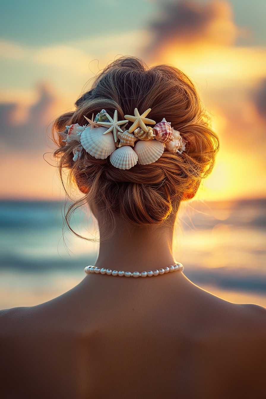 16. Romantic Sunset Low Bun