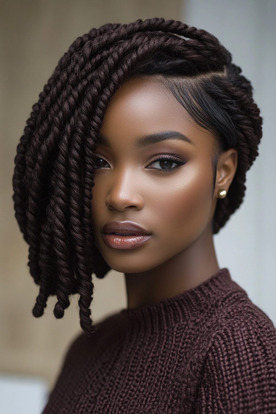 Asymmetrical Crochet Twist Bob