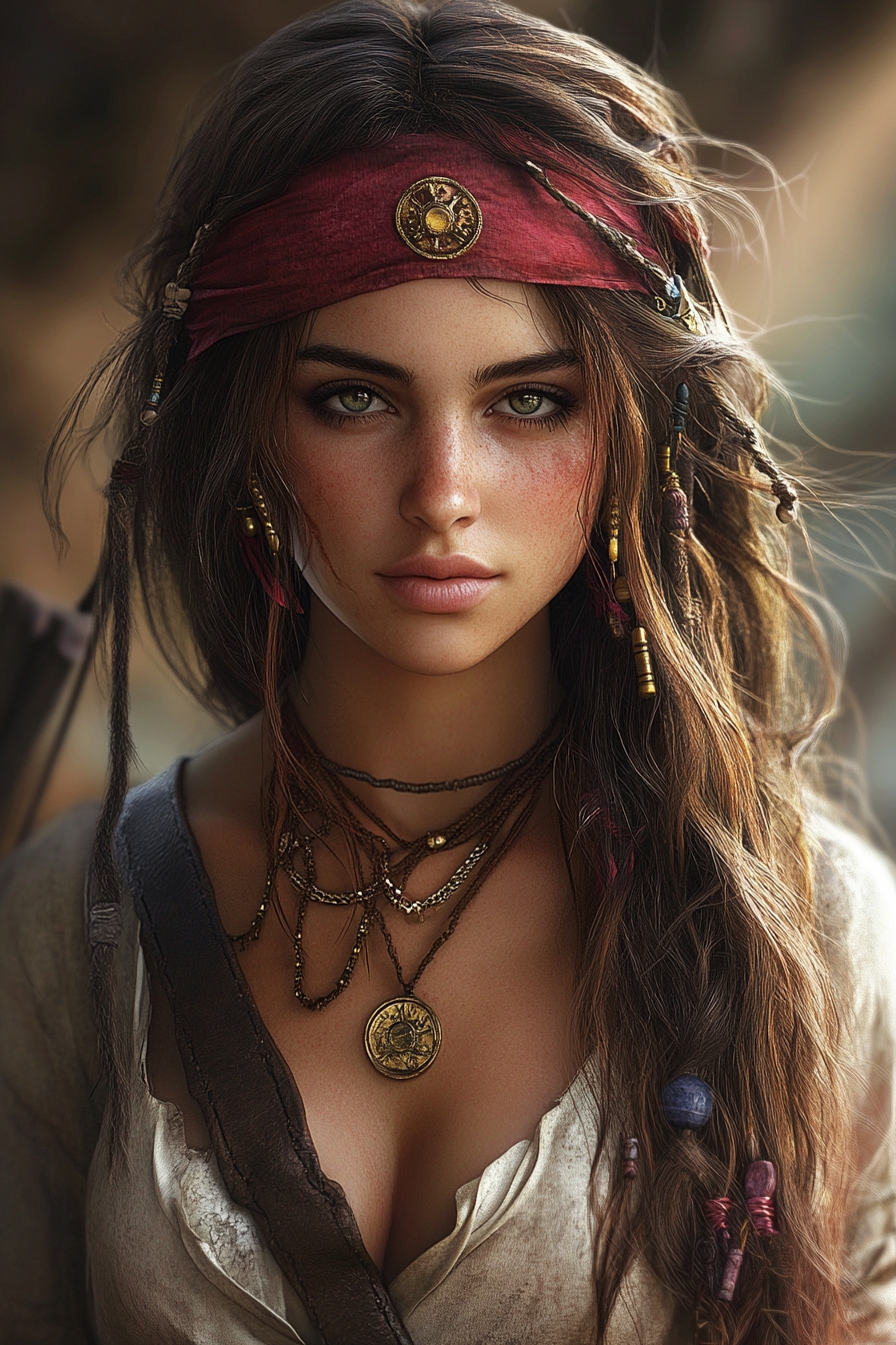 Bandana Over a Mix of Loose Hair and Braids