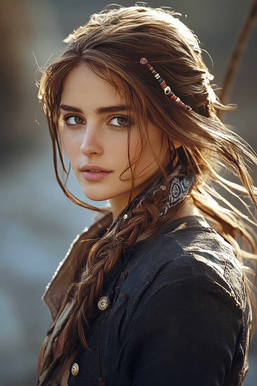 Bandana with Low Braided Ponytail