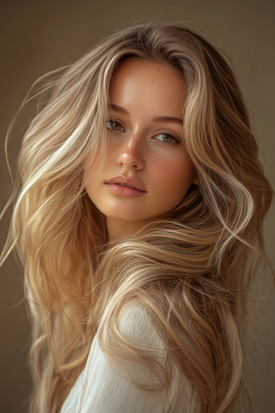 Beachy Blonde Balayage Waves