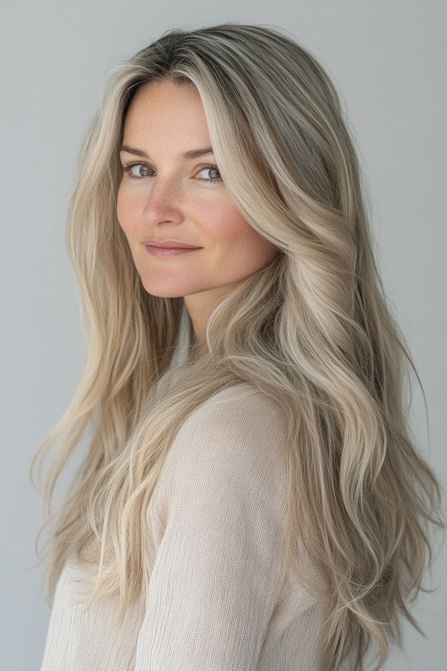 Beige Blonde with Ash Lowlights