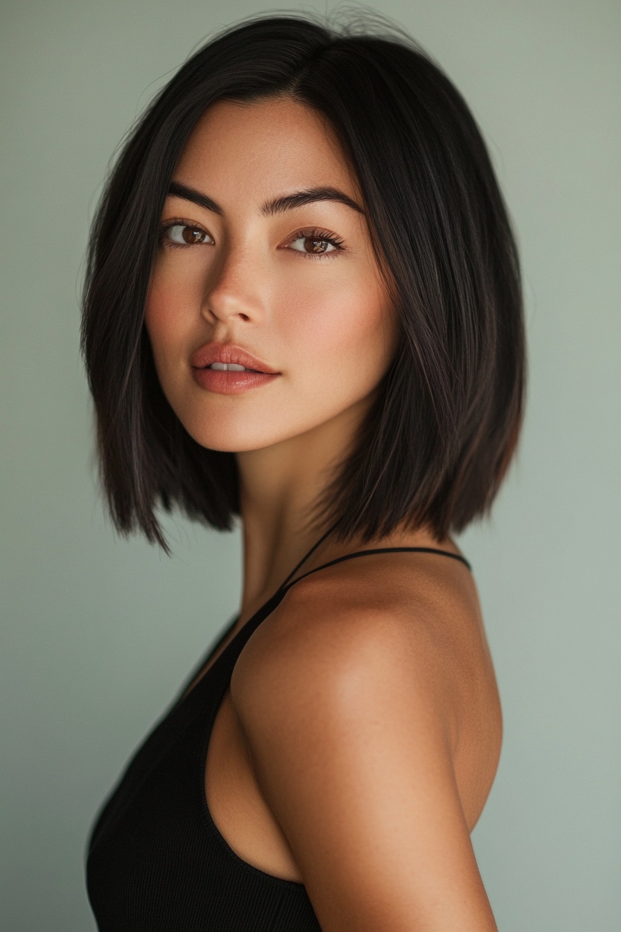 Bob Cut with Copper Brown Accents