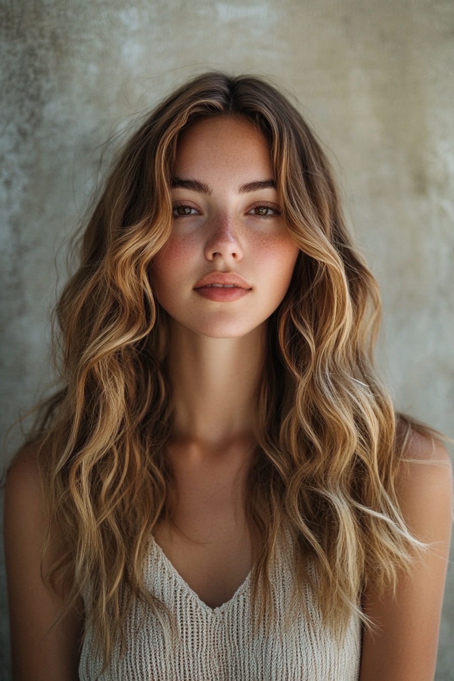 Boho-Inspired Loose Waves with Honey Caramel Highlights