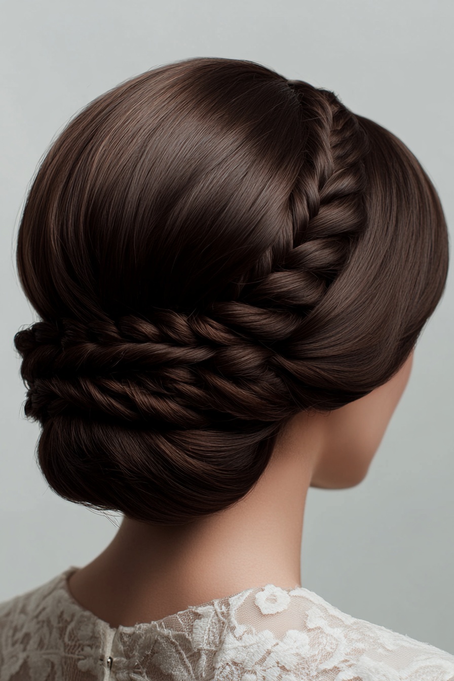 Braided Crown with Low Bun