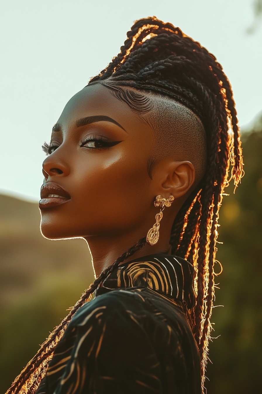 Braided Mohawk with Side Shave