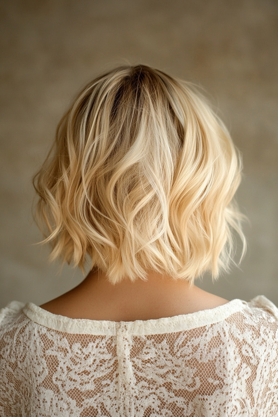 Buttery Blonde Bob with Lowlights