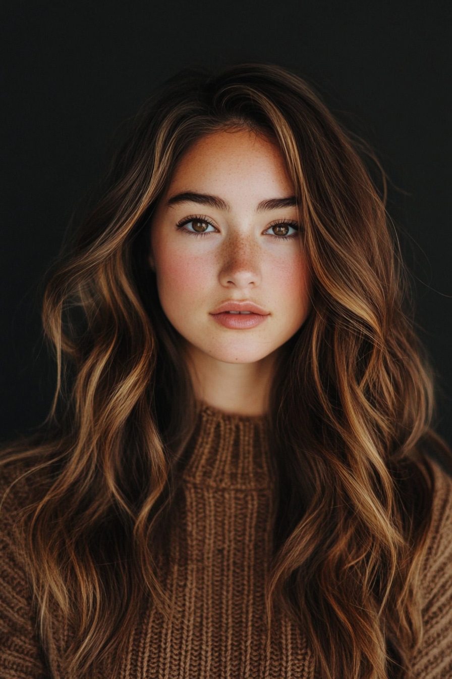 Chestnut Balayage Waves