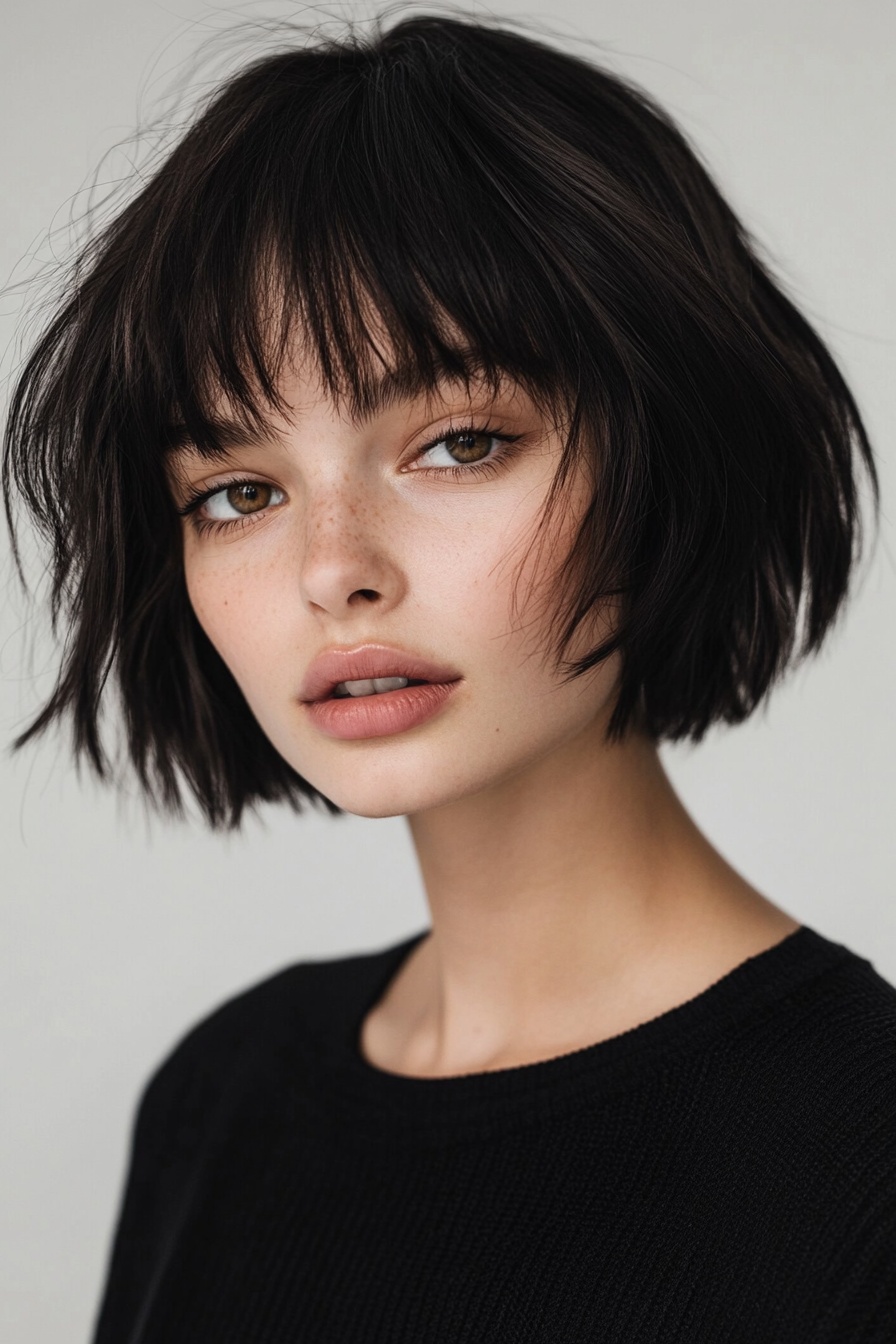 Choppy Bob with Curtain Bangs