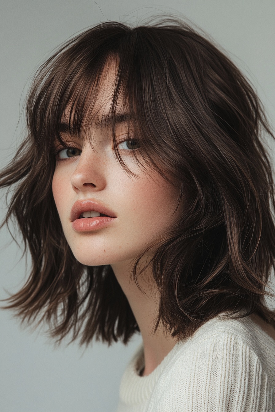 Choppy Lob with Soft Fringes