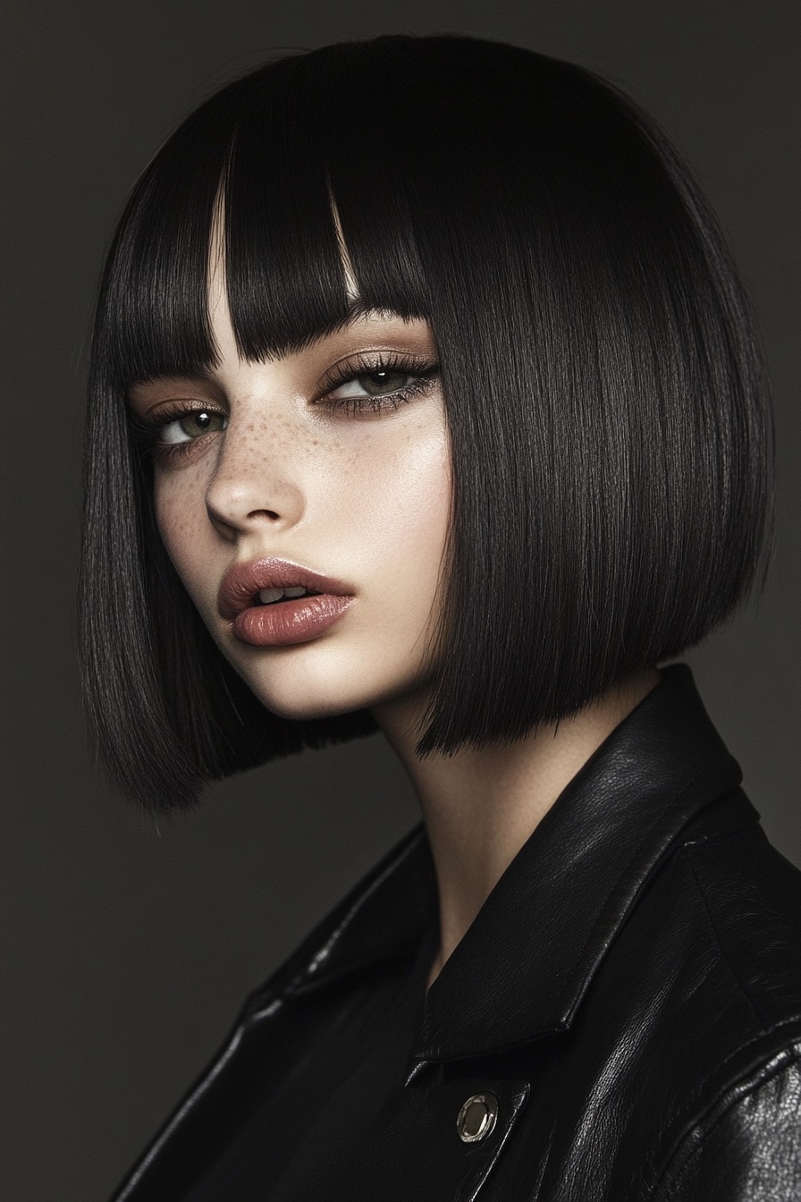 Classic Blunt Bob with Baby Bangs