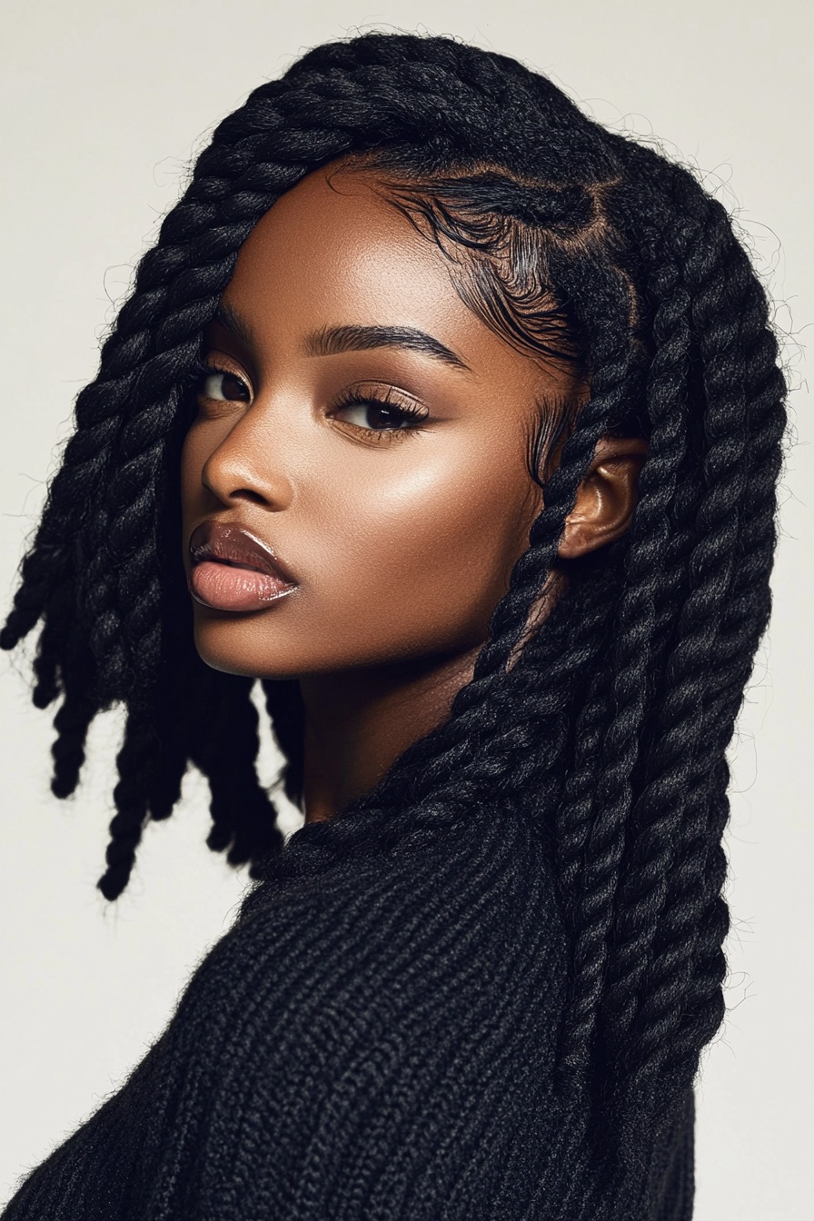 Classic Side-Part Crochet Twists