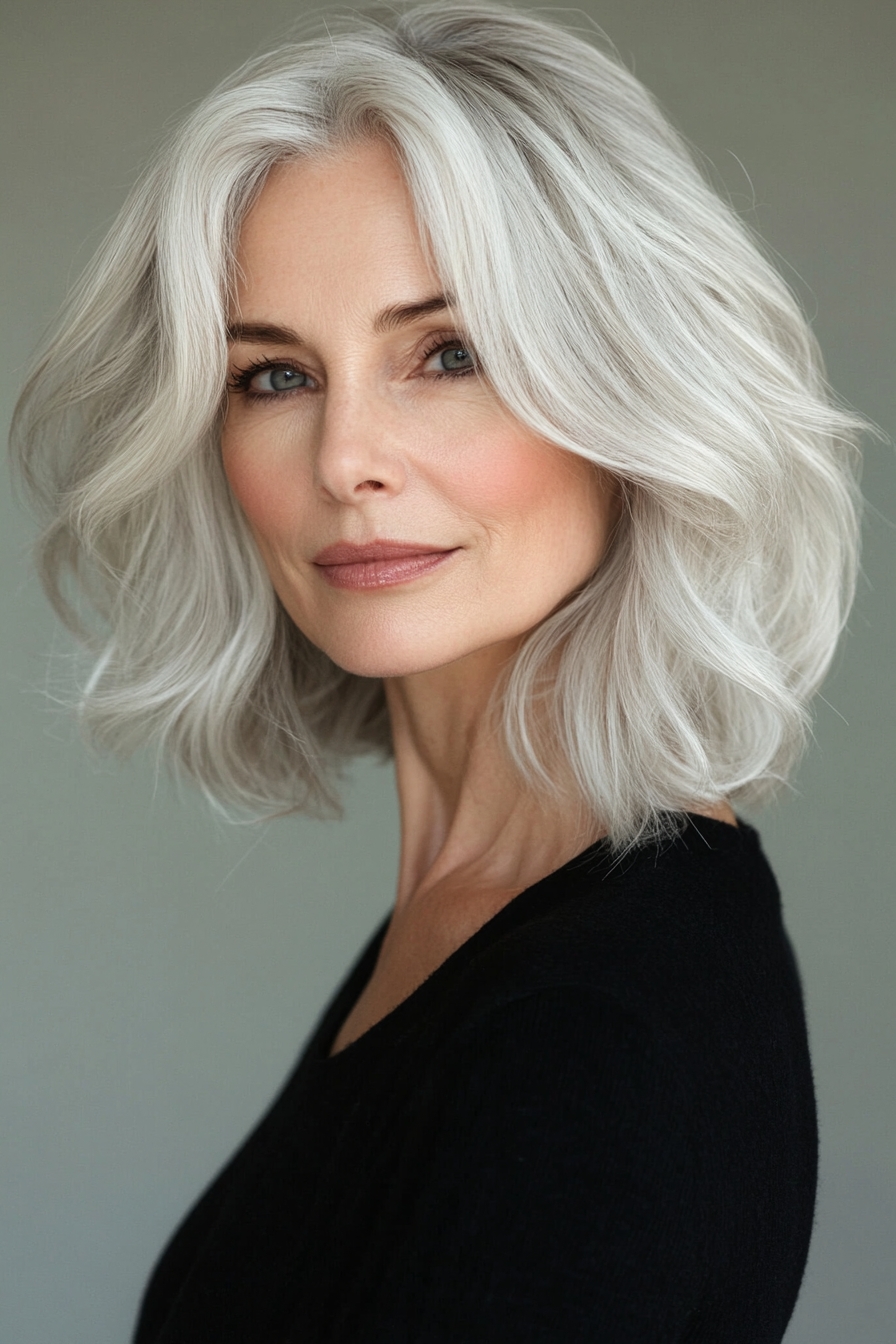Dark Textured Bob with Slight Inversion
