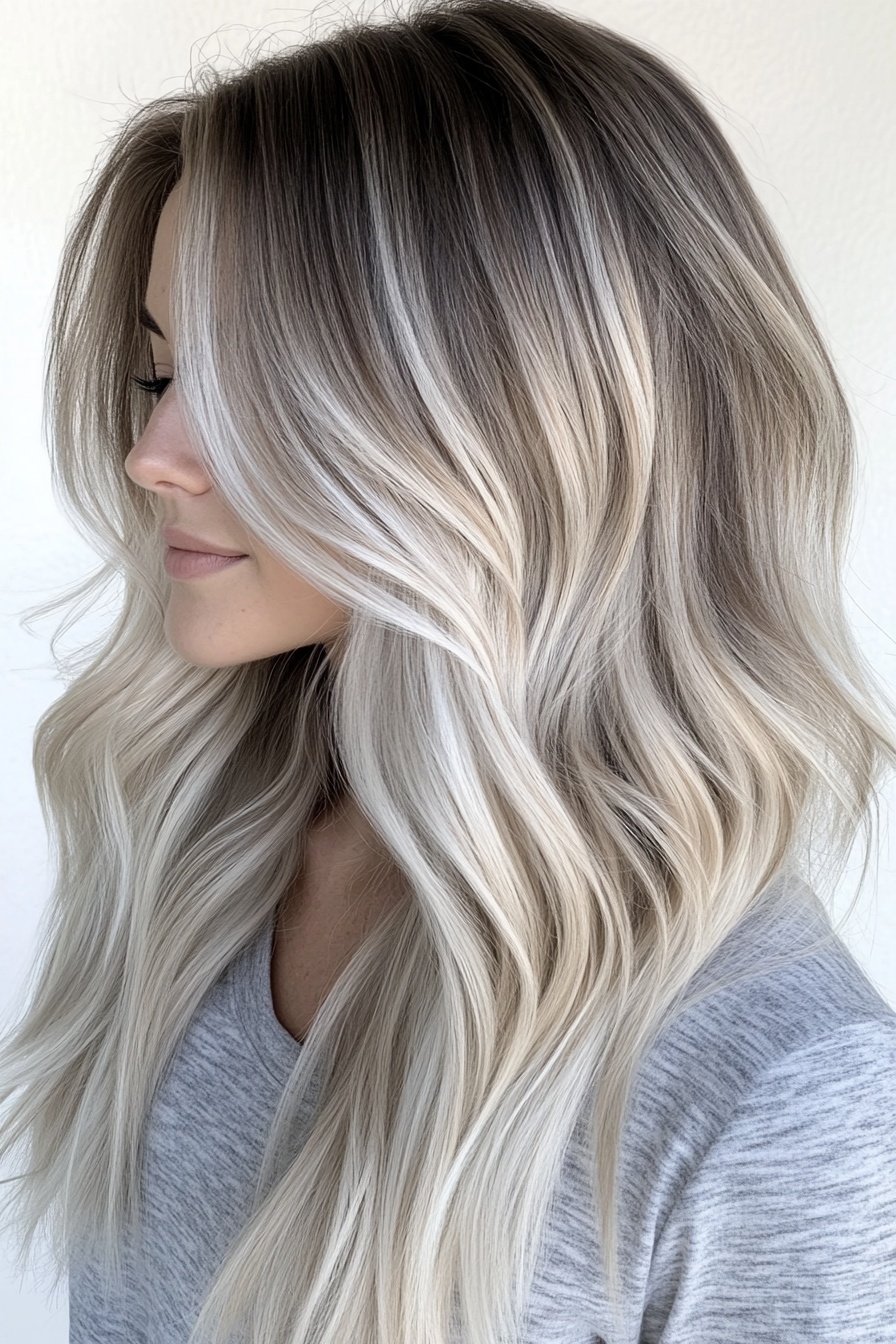 Dark to Light Ash Blonde Balayage