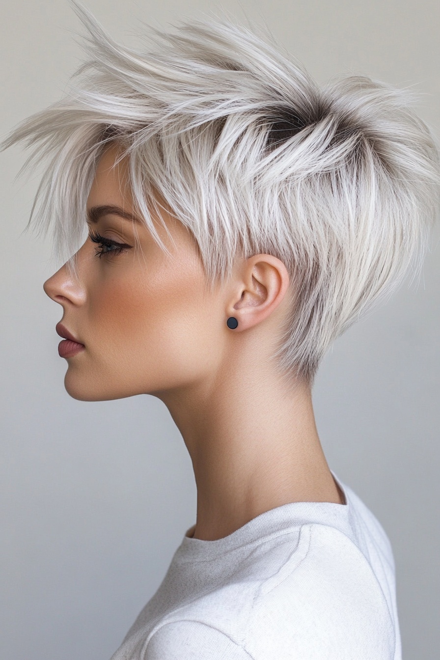 Edgy Spiky Pixie Cut with Textured Layers