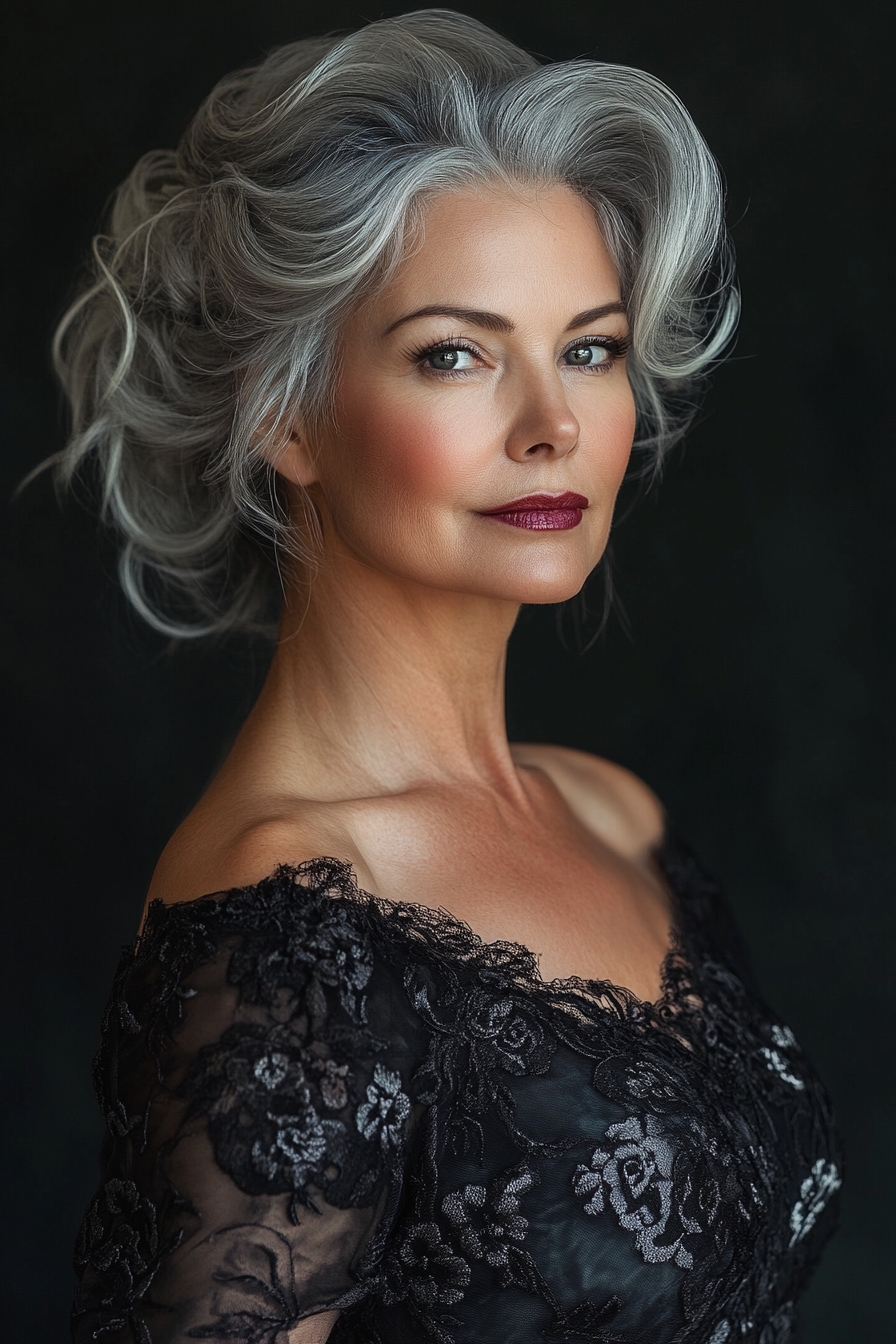 Elegant Silver Updo