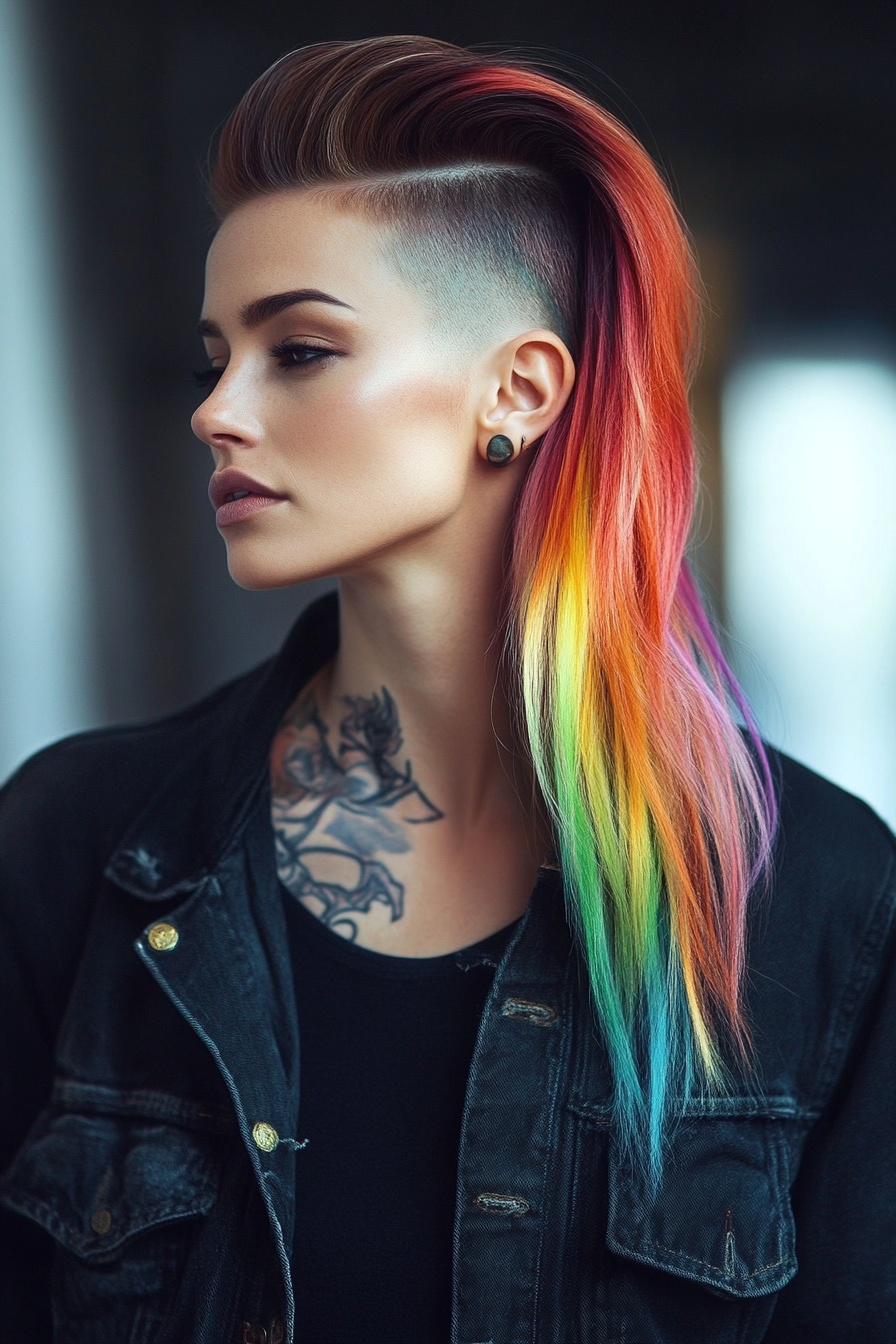 Fade Colored Undercut with Long Hair