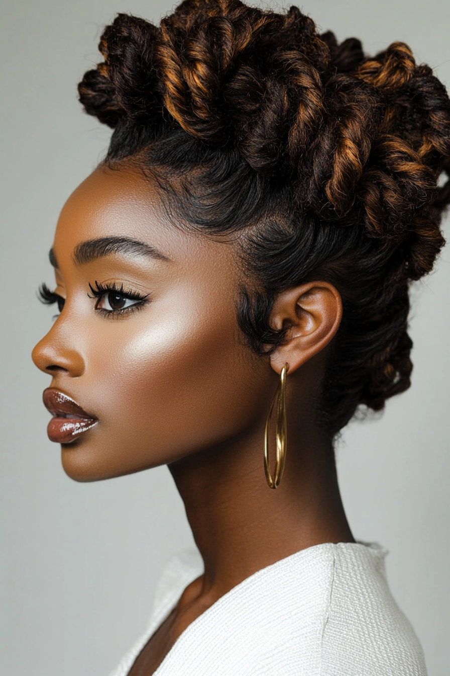 Fluffy Crochet Twists Updo