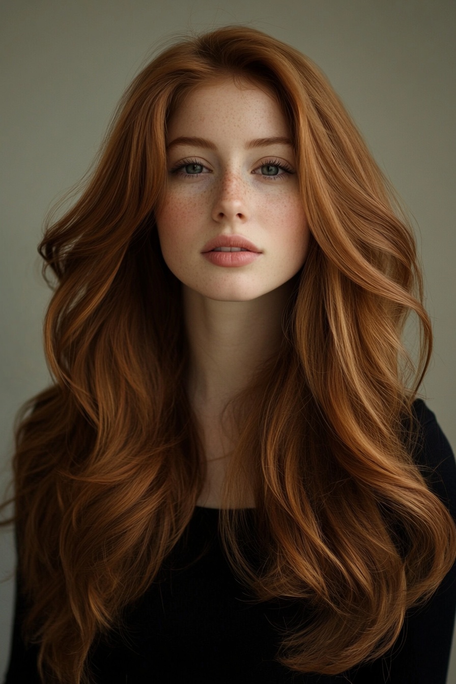 Glamorous Caramel Balayage Waves