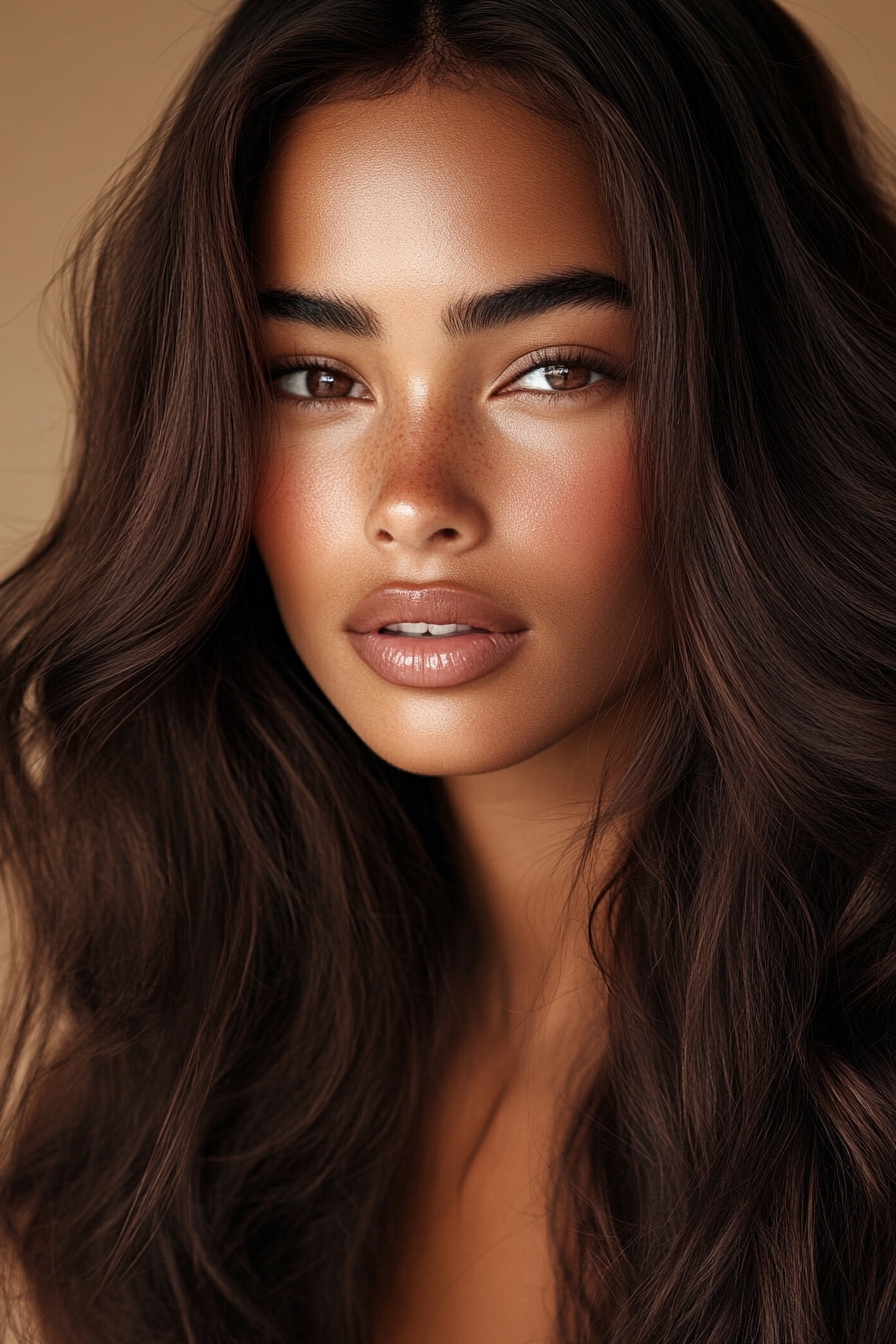 Glossy Deep Brown Waves