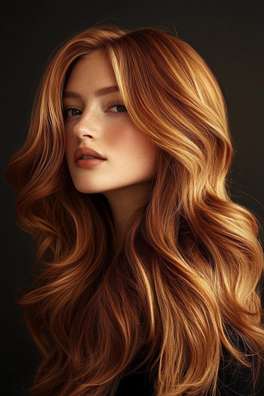 Golden Honey Balayage on Long Waves