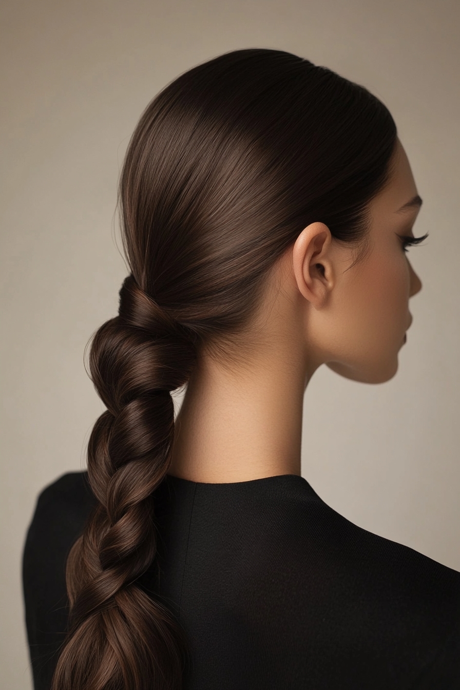Half-Braided Sleek Ponytail