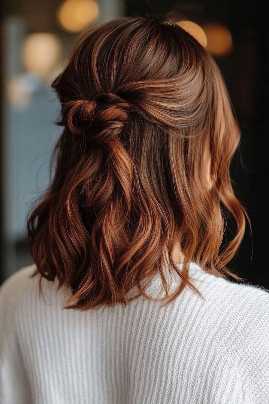 Half-Up Half-Down Lob with High Bun