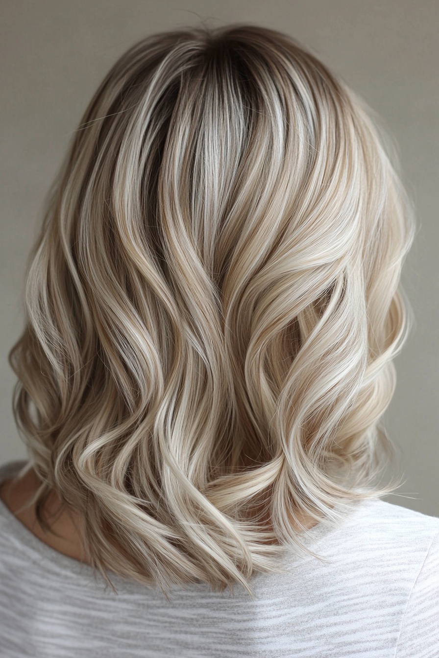 Icy Blonde and Ash Brown Wavy Bob