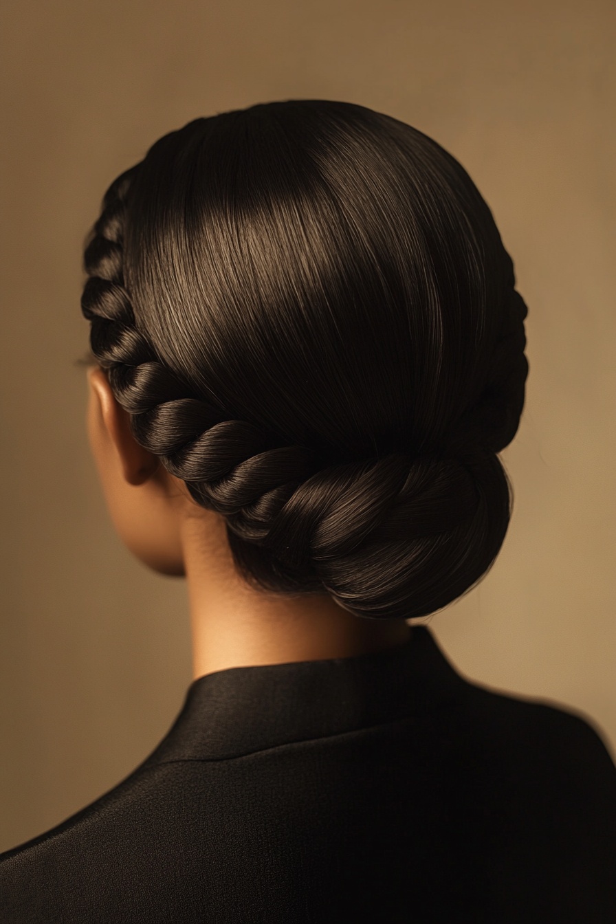 Intricate Braided Low Bun