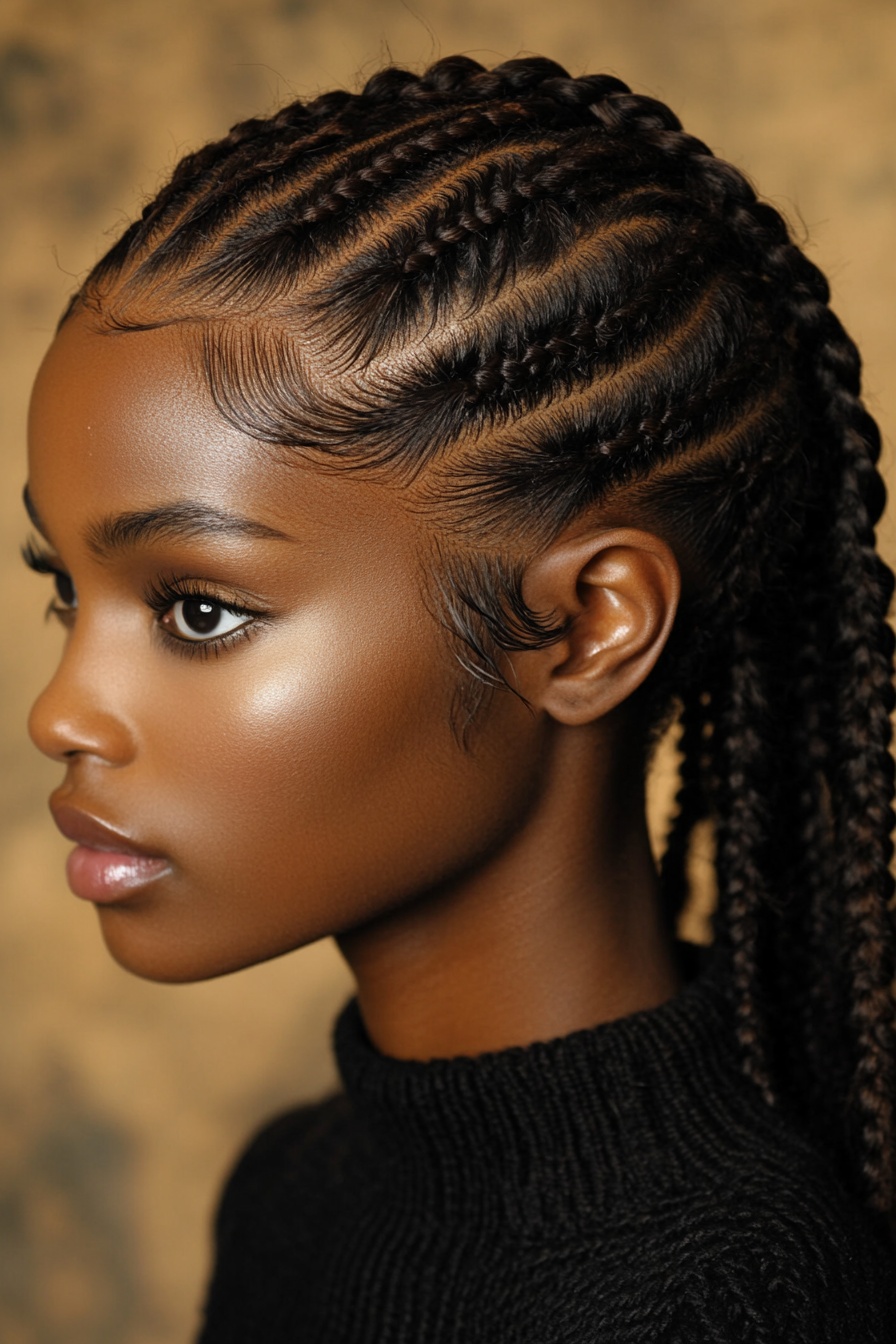 Intricate Cornrow Crochet Twists