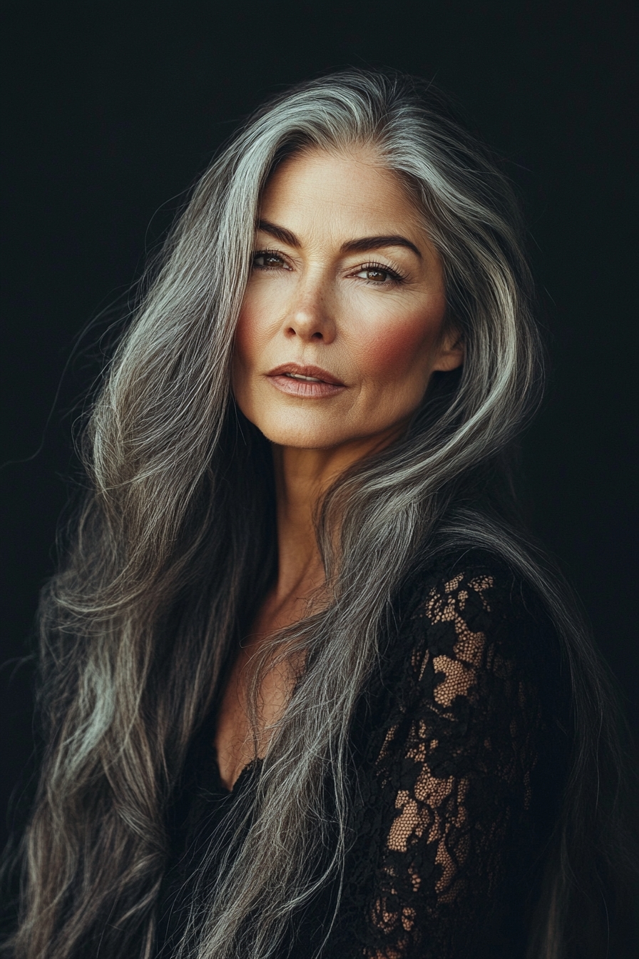 Long Flowing Silver Locks