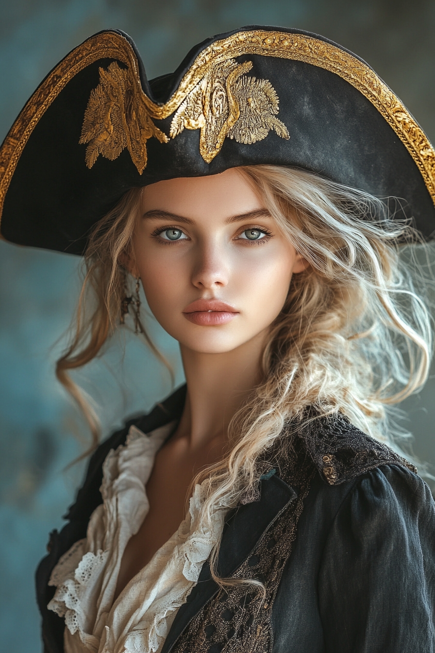 Loose Updo with Pirate Hat