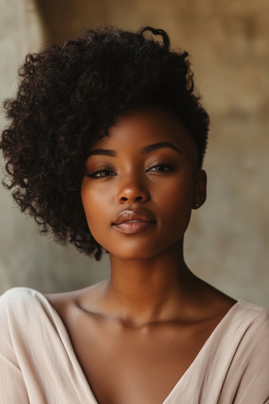 Natural Curls with Side Shave