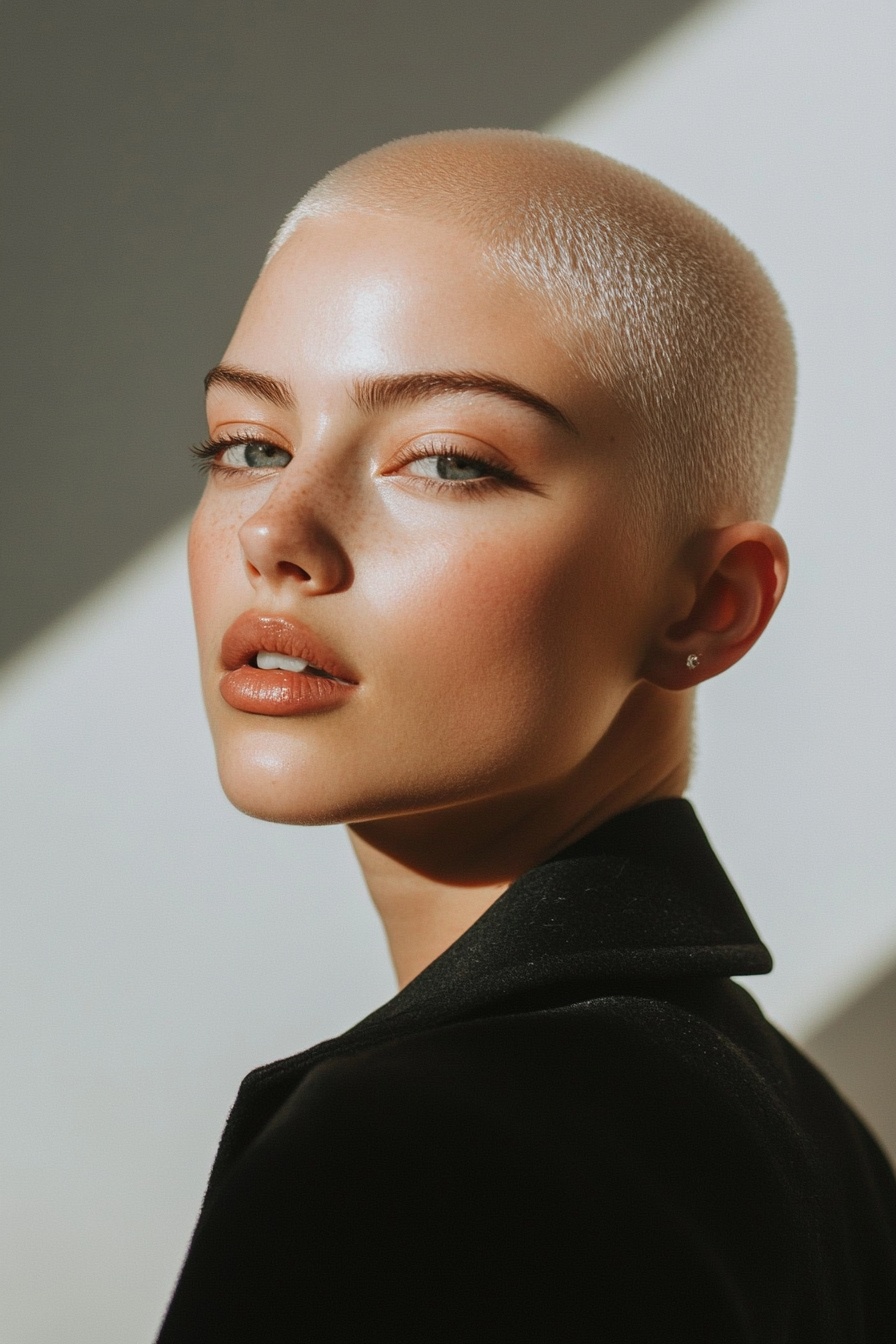 Platinum Blonde Buzz Cut