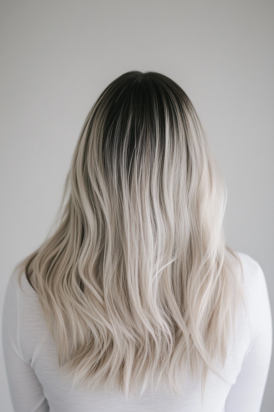 Platinum Blonde with Dark Ash Roots