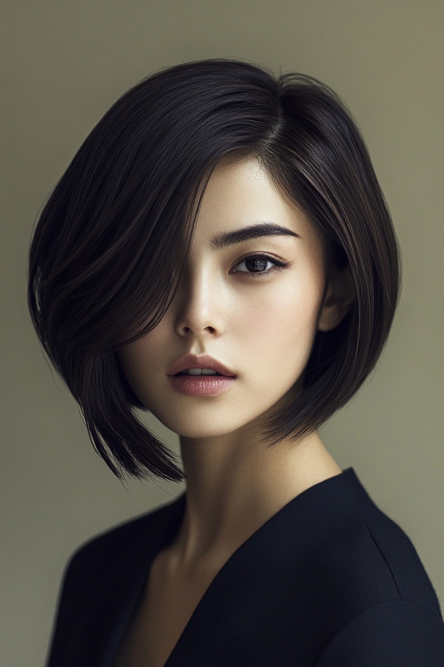Polished Bob with Soft Side Part