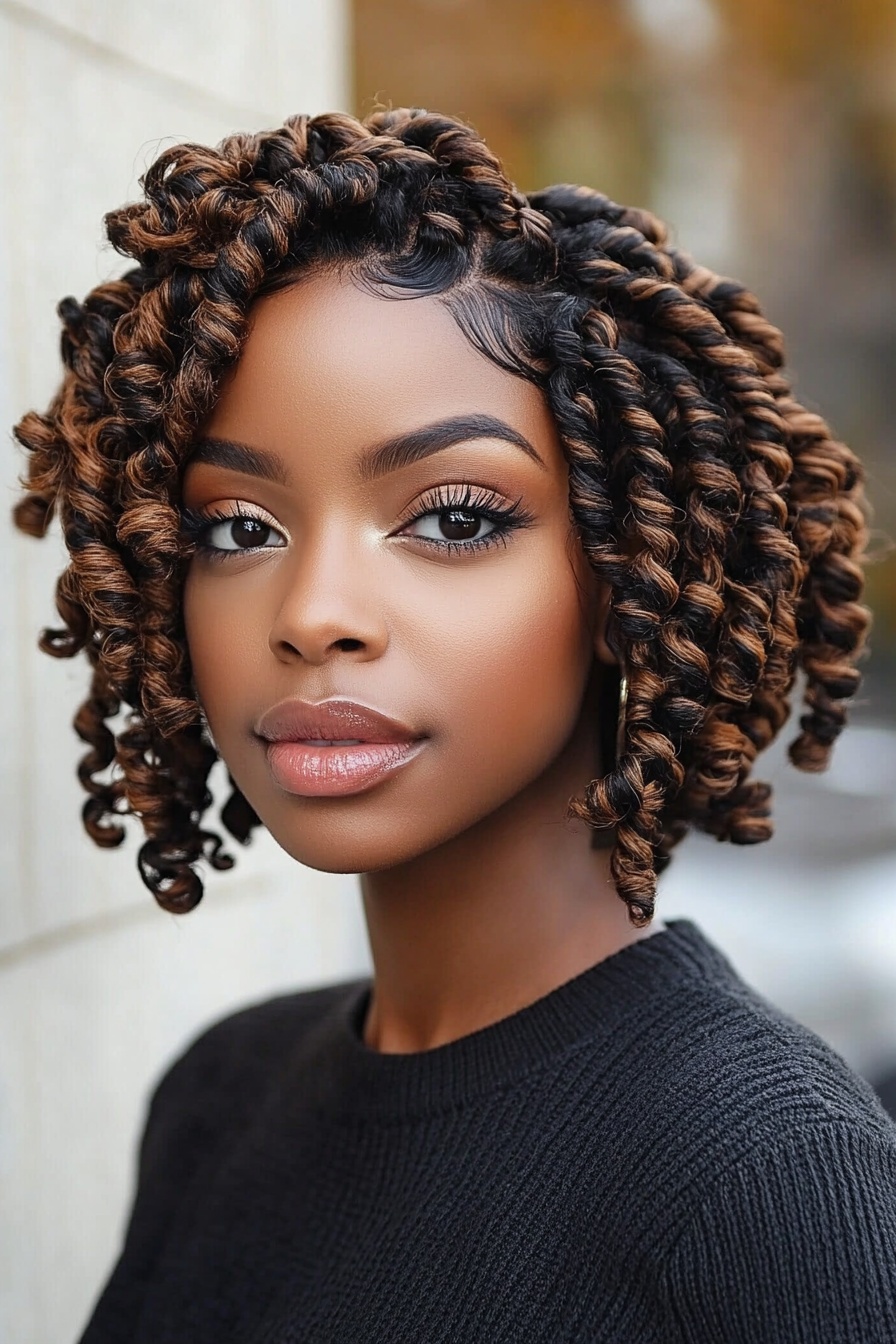 Short Layered Spring Crochet Twists