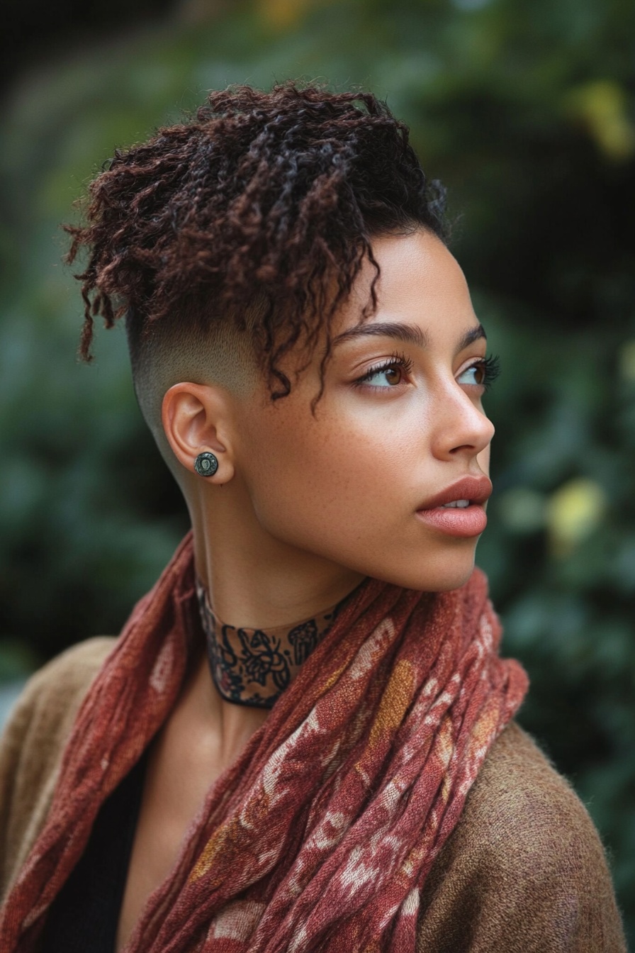 Short Locs with Subtle Undercut