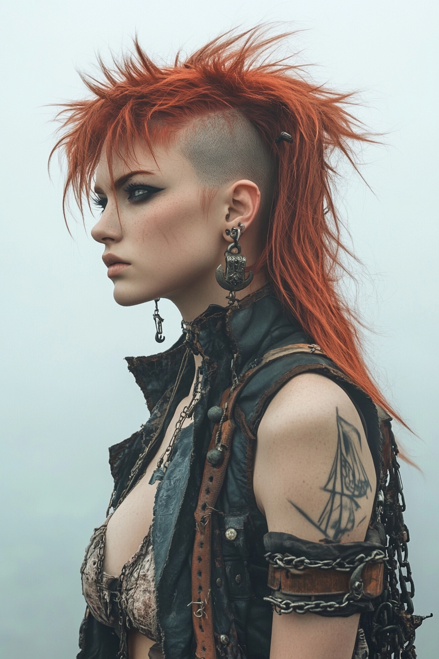 Short Red Faux Hawk