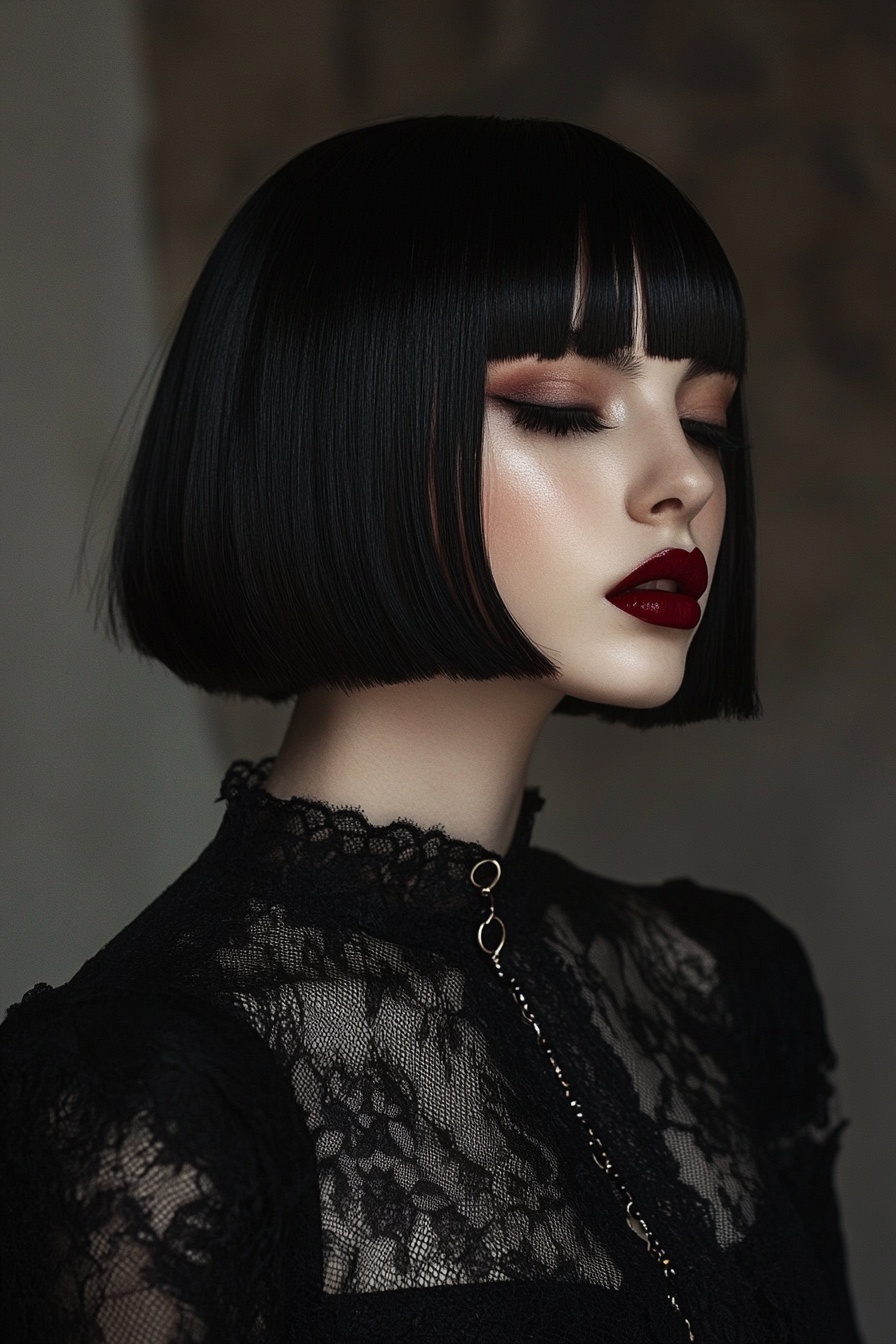 Sleek Bob with Gothic Accessories