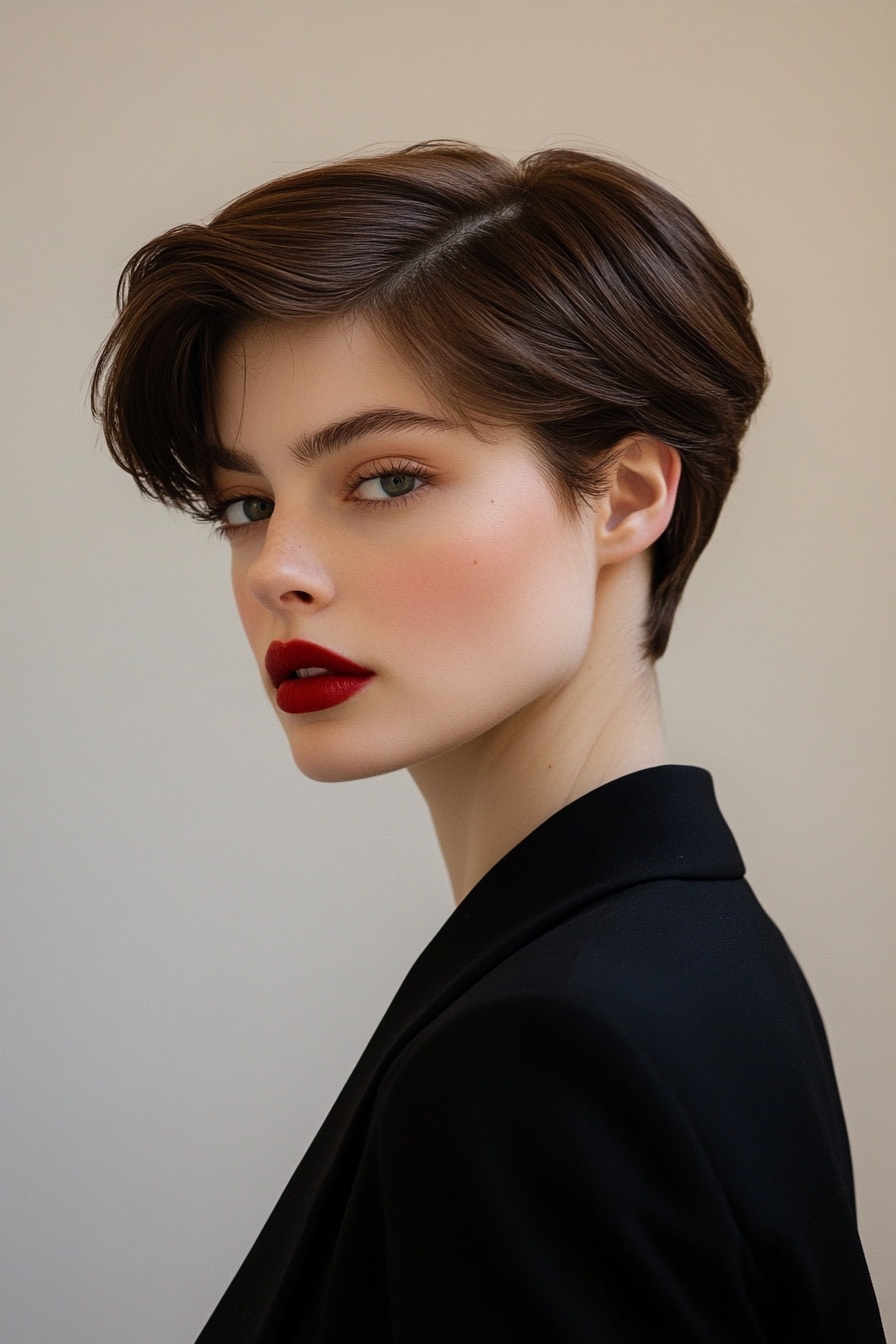 Sleek Chestnut Brown Pixie