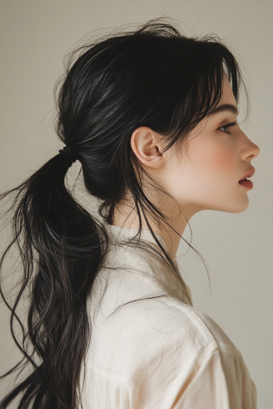 Sleek Ponytail with Textured Waves