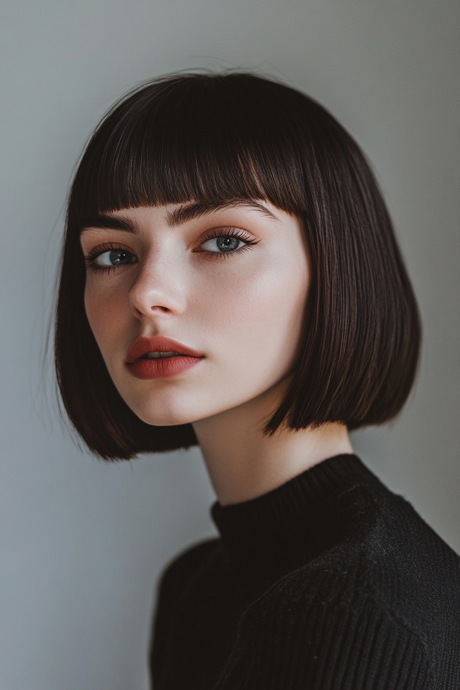 Sleek Straight Bob with Middle Part
