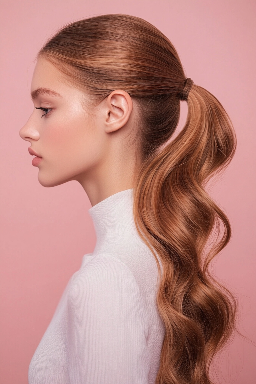 Sleek Wavy Ponytail